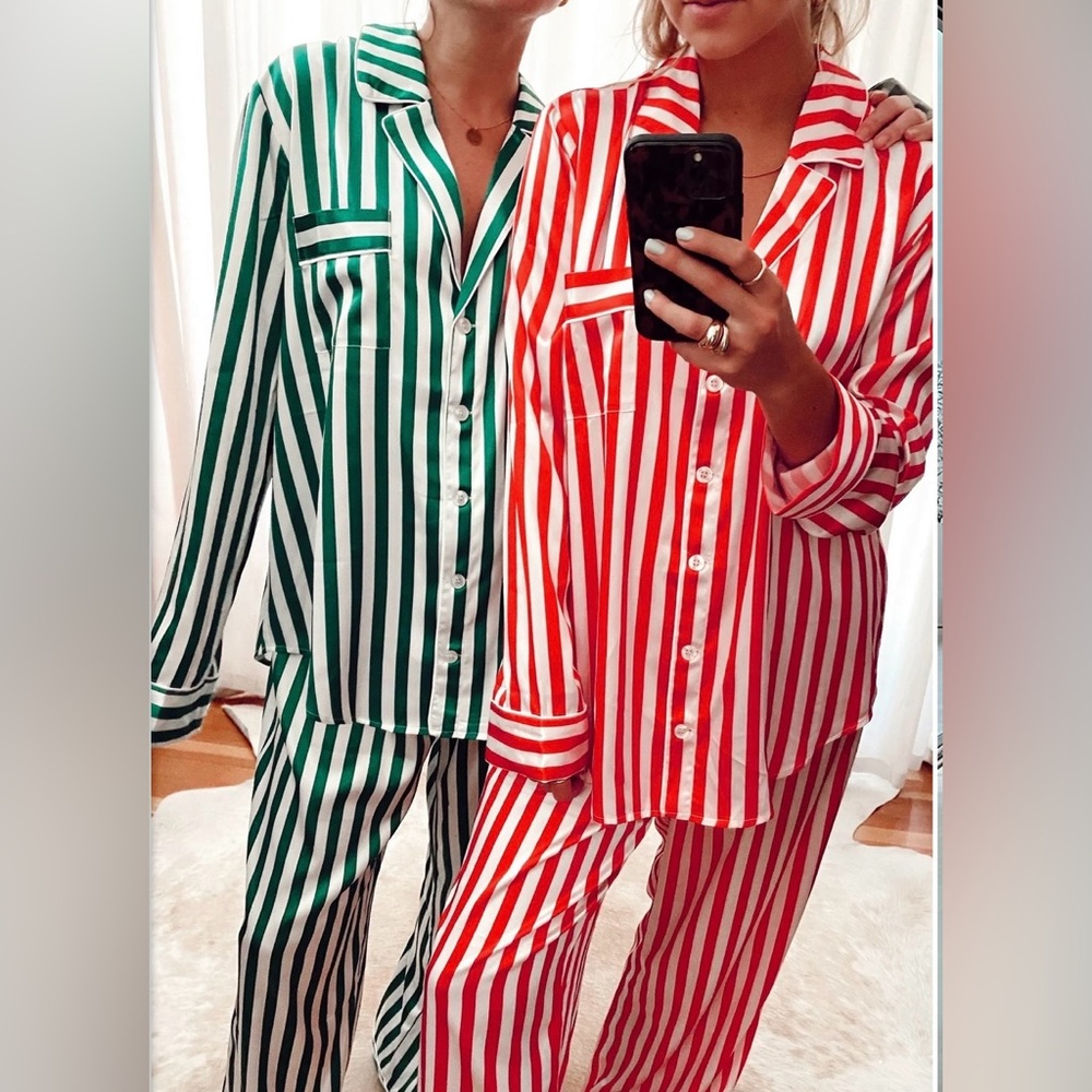 Show Me Your MuMu Classic PJ Set in Red and White Striped - Picture 3 of 5